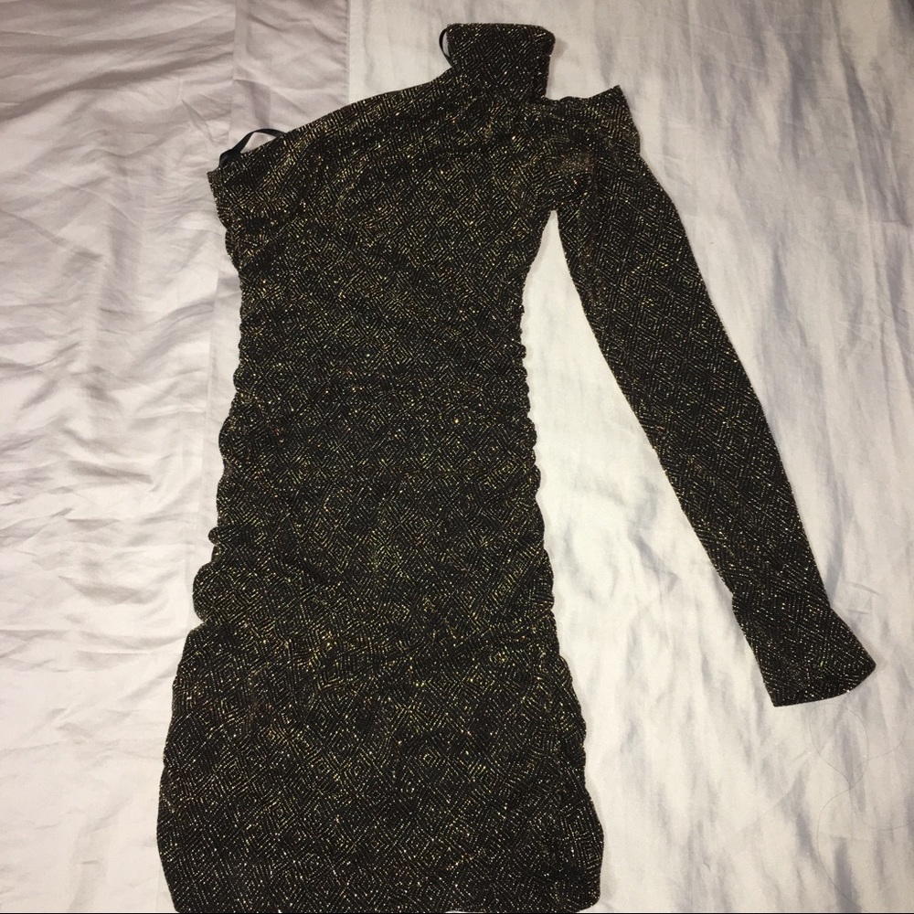Black and gold glitter dress